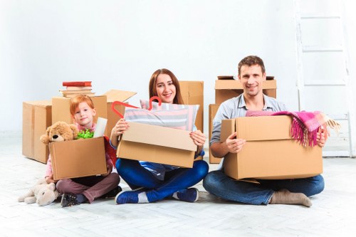 Residential furniture pick-up in a modern apartment building
