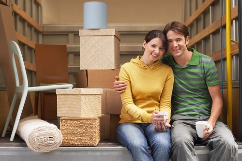 Careful loading of boxes and furniture for a Docklands move