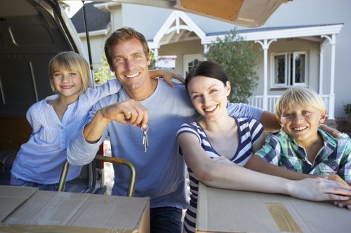 Unpacking boxes in a Docklands home after moving