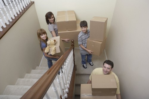 Local packing team organising a commercial move in Docklands